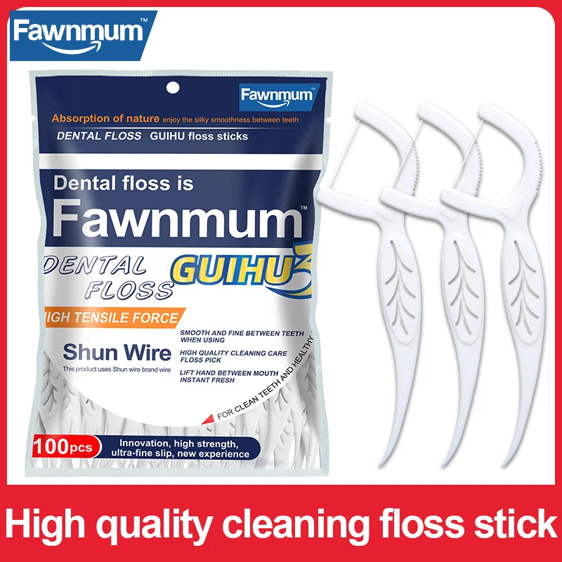 

Fawnmum Dental Floss 100Pcs Dental Toothpicks Interdental Brush Dental floss stick Clean Teeth Clean Oral Care Hot new products