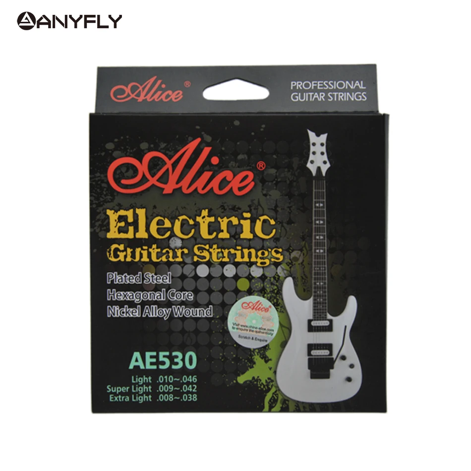 original alice ae530 elektrische gitarre saiten 1st 6th licht super licht extra licht nickel legierung aufgewickelt voller set hexagonal core free glo