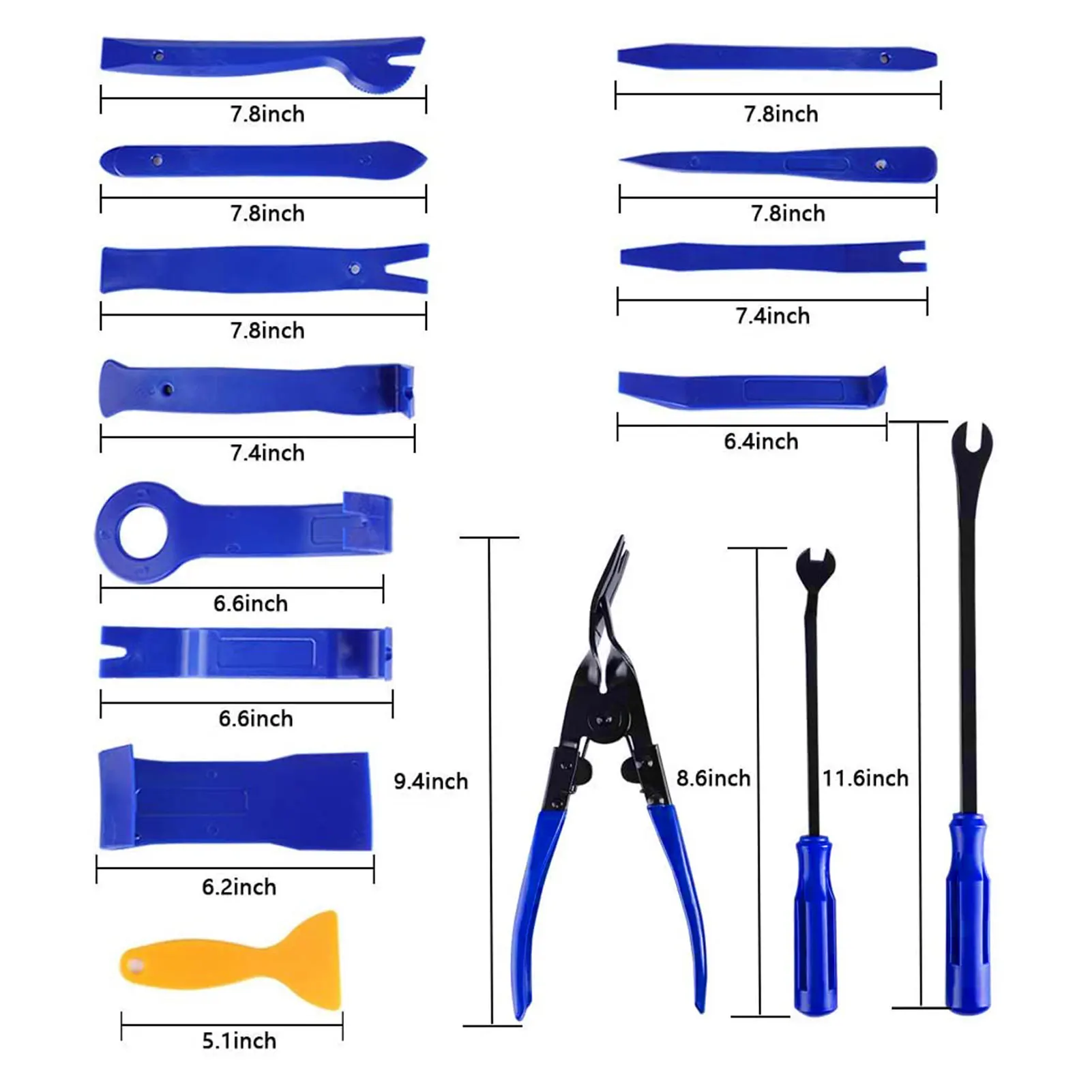 

38pcs Trim Removal Tool Car Door Panel Dash Audio Radio Removal Tools Kit Automotive Pry Tools Kits Auto Upholstery Repair Kit