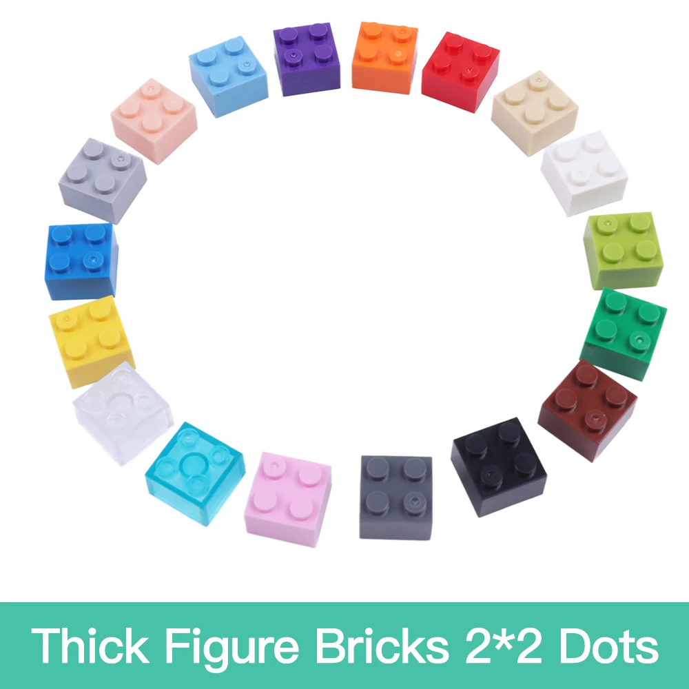 

10pcs BroKids DIY Building Blocks, Compatible Thick Figure Bricks 2*2 Dots, Creative Educational Assembly Toys for Kids