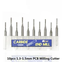 10 pcs 1 3 1 4 1 5mm pcb end mill 3 175mm shank cnc machine router bit carbide end mill pcb