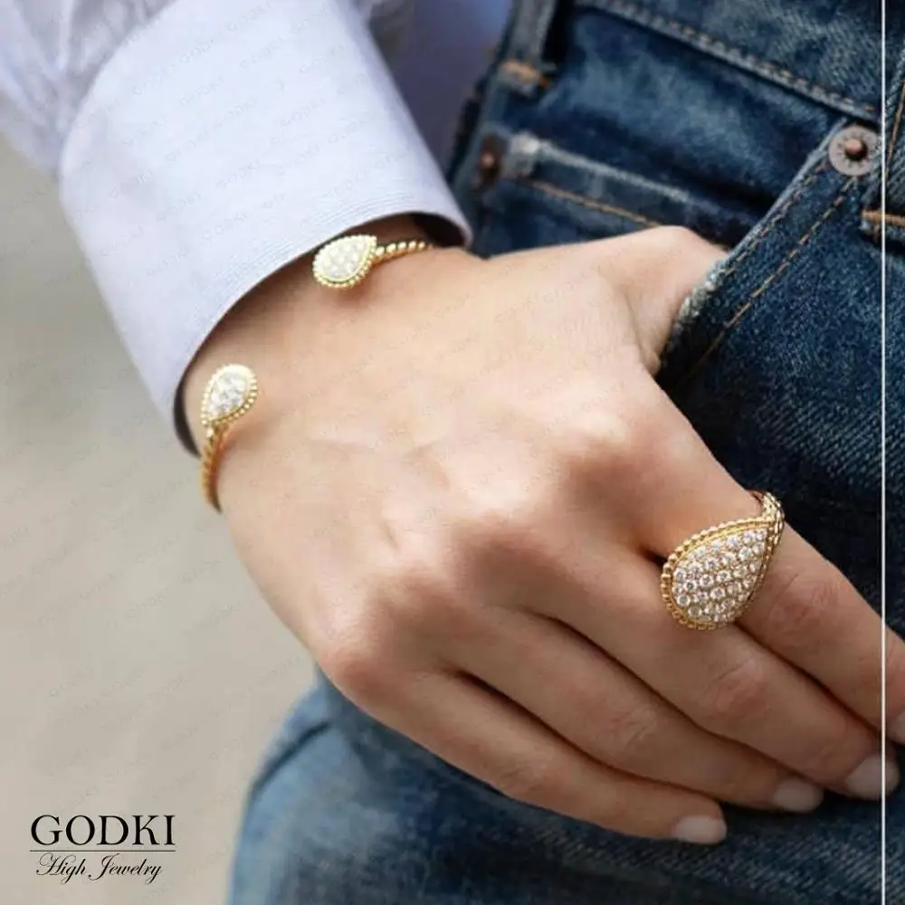 Комплект из браслета и кольца с фианитом