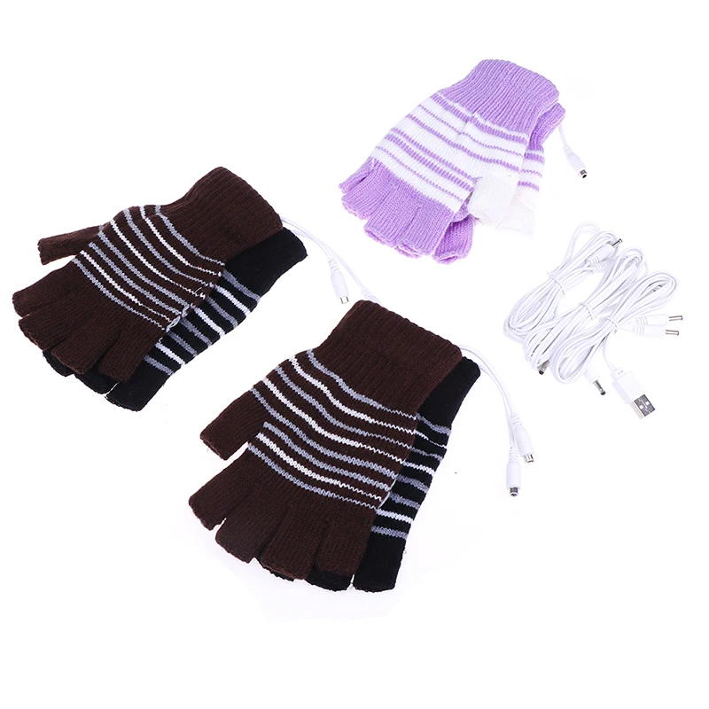 

USB Heated Gloves Winter Thermal Hand Warmer Electric Heating Glove Battery Powered Thermal Waterproof For Motorcycle Ski Gloves