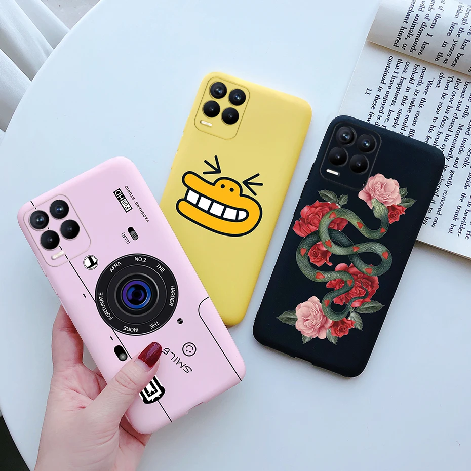 for realme 8 case 6 4 back coque soft silicon flowers phone cover on for oppo realme 8 pro realme8 4g rmx3085 funda bumper case free global shipping