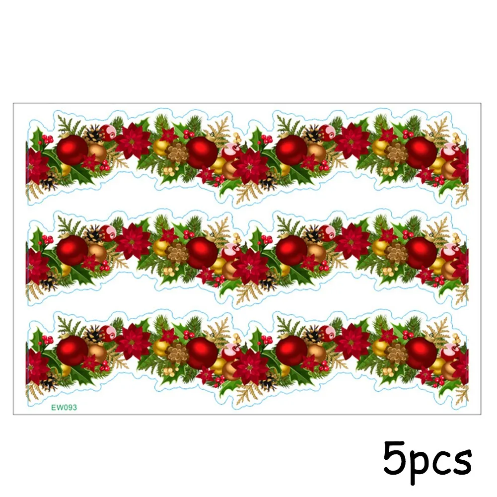 

5 /10PCS Wall Sticker Christmas Vine Flower Vine Wall Sticker Holiday Arrangement Cabinet Wall Christmas Tree Decoration