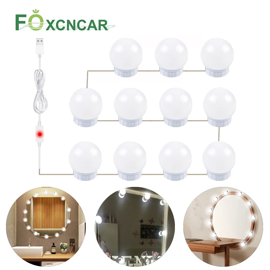 Светодиодный 5 в USB косметическое зеркало лампа голливудское освещение