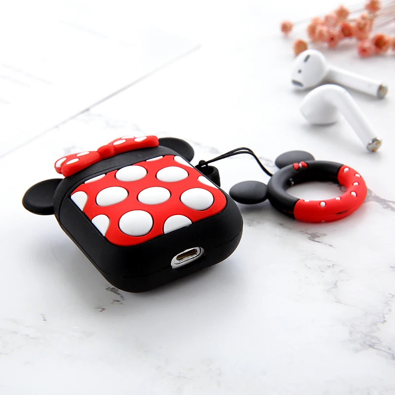 Стежок беспроводной Bluetooth наушники с ремешком чехол для Airpods силиконовый Дамбо защитный чехол для Airpods 2 человек паук мультфильм