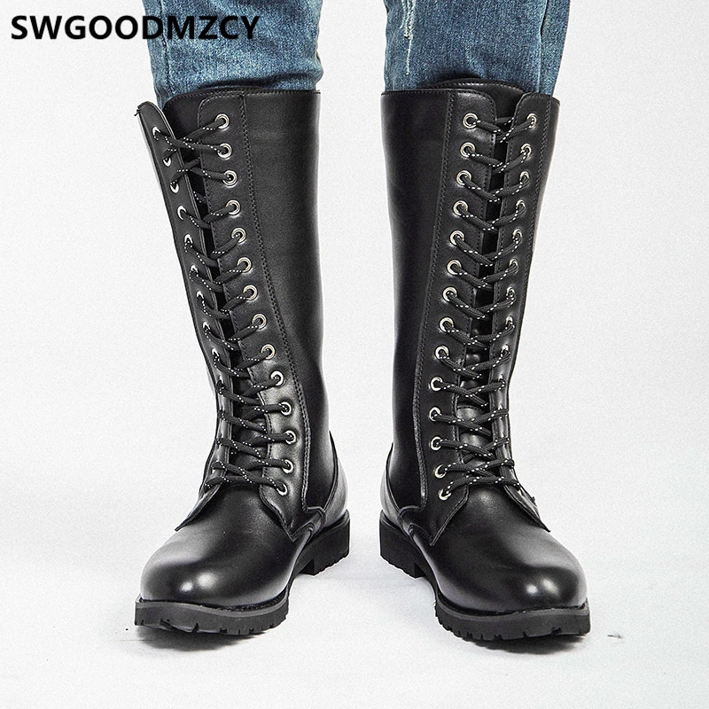 Ковбойские сапоги мужские военные ботинки для верховой езды Дизайнерская обувь