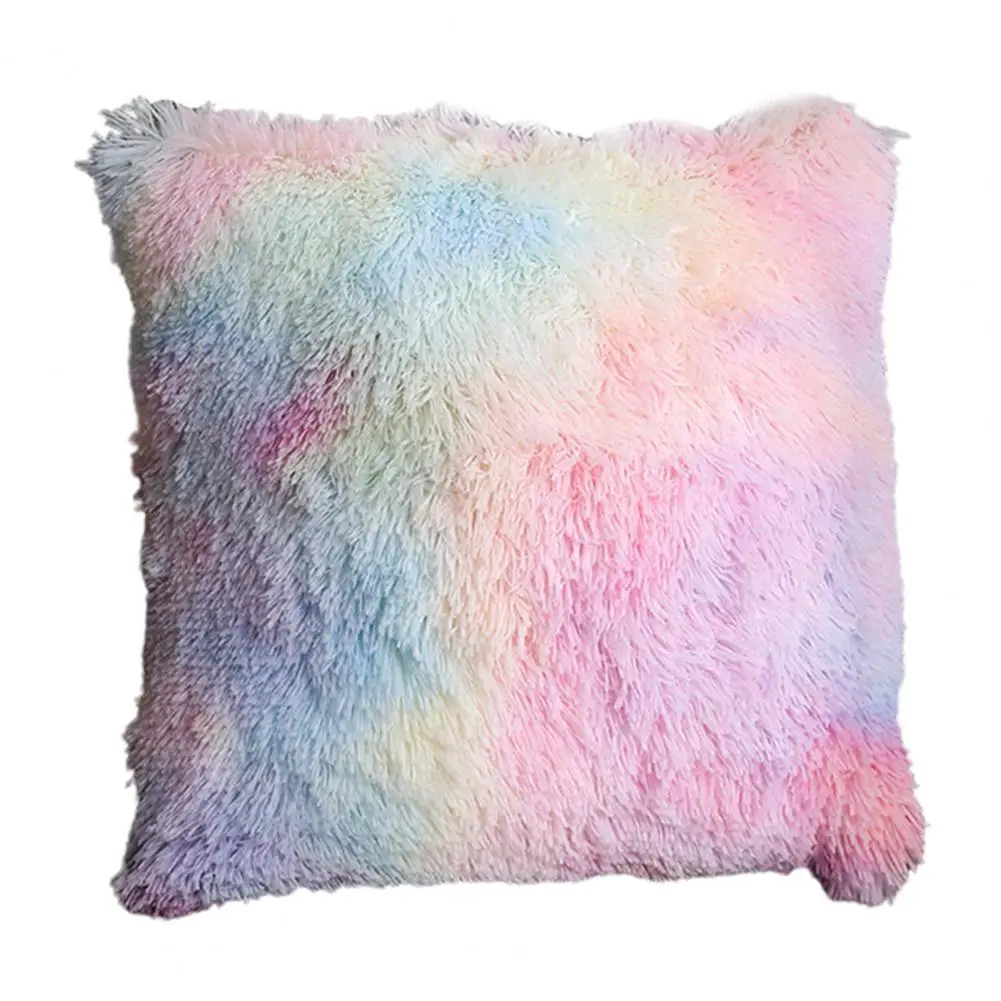 

Household Cushion Cover Modern Decorative Plush Shaggy Solid Color Pillow Cases 40cm x 40cm