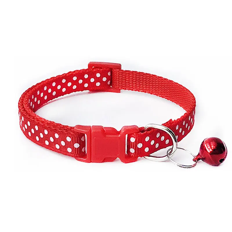 Dot 2 Cat Dog Collar With Bell Camo Camouflage Printed Neck Strap Polyester Adjustable Puppy Animal Dog Leash Safety Dog Supplies - Цвет: Dot 2