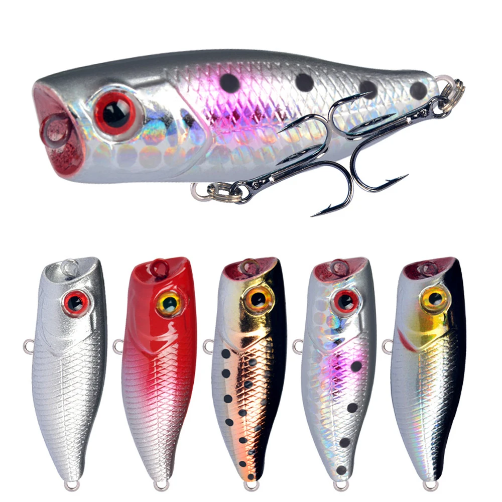 

1pcs Mini Popper Fishing Lure Topwater Trolling Wobblerss 4.5cm 3.5g Isca Artificial Bait Peche Bass Pike Fishing Crankbait