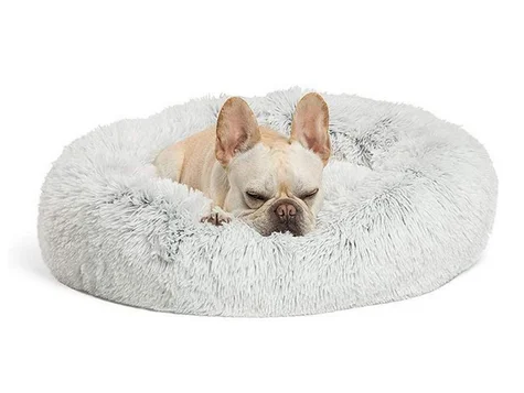 

70CM Round Plush Dog Bed House Dog Mat Winter Warm Sleeping Cats Nest Soft Long Plush Cat Basket Cushion Portable Pets Supplies