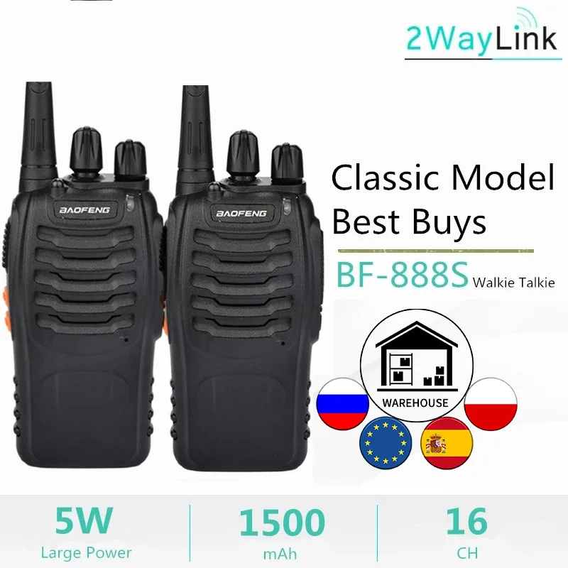 2 шт./лот Baofeng BF 888S двухстороннее радио иди и болтай Walkie Talkie “иди UHF 400 470 МГц 16
