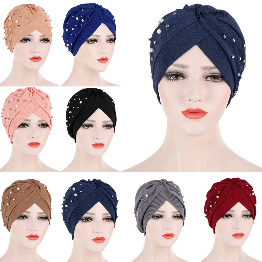 Шапка-тюрбан Женская для хиджаба с мусульманскими бусинами | Тематическая одежда