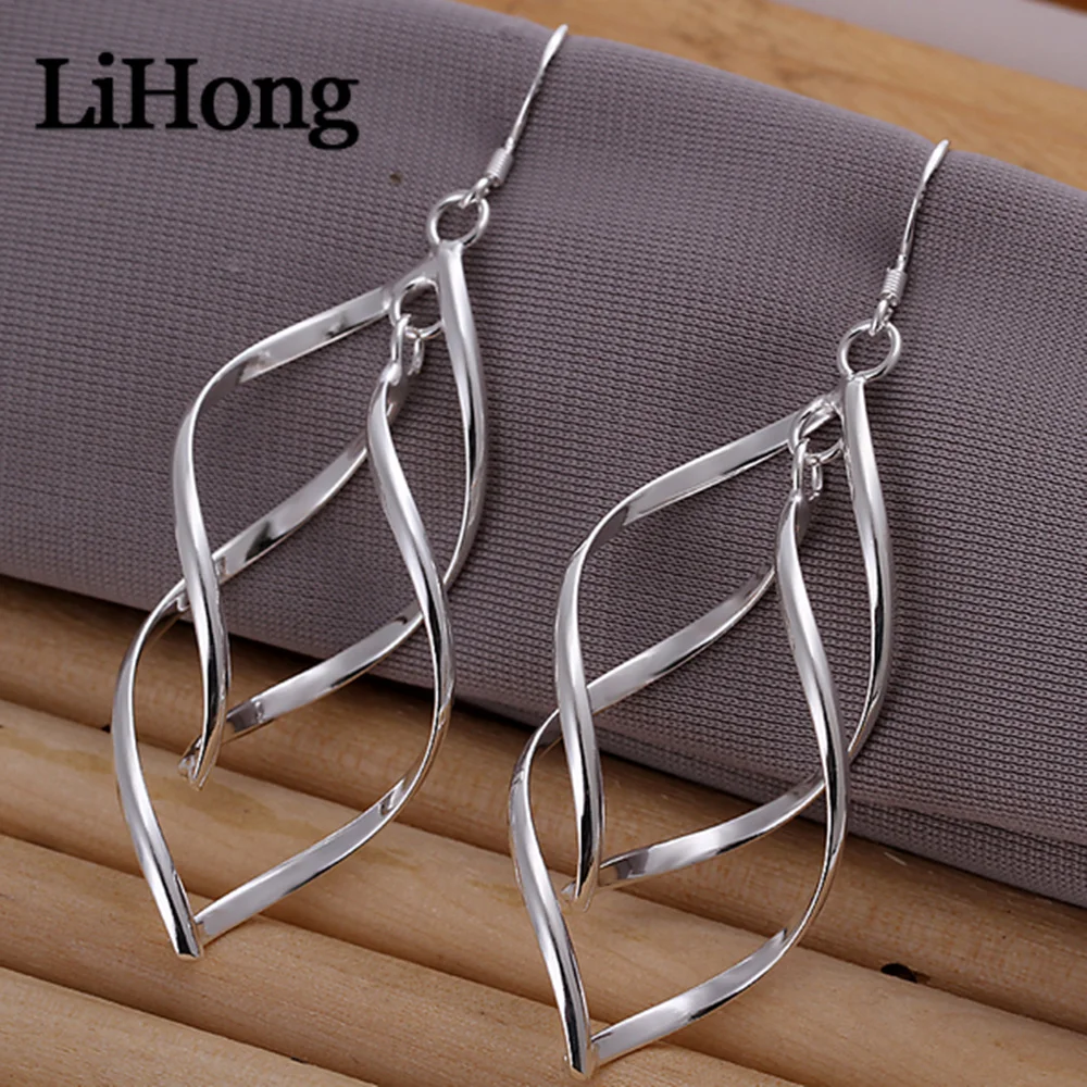 

New Style 925 Sterling Silver Earrings, Double Heart Earrings, Heart Earrings, Women'S Earrings, Glamour Jewelry, Wedding Gifts