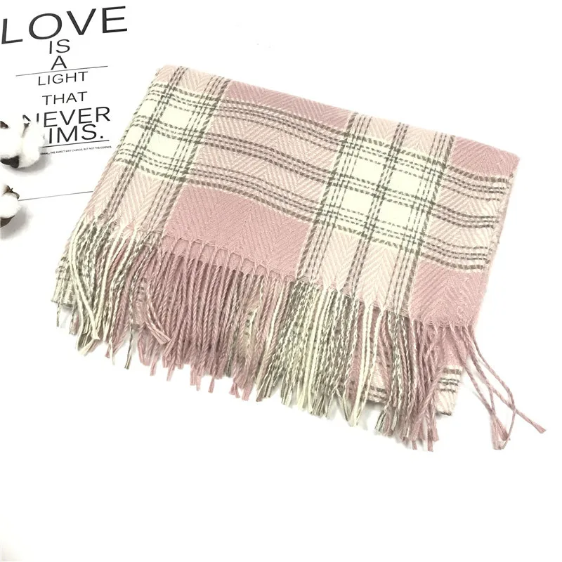 

2020 winter new fashion woven tassel wild plaid scarf female couple imitation cashmere shawl warm men and girls new