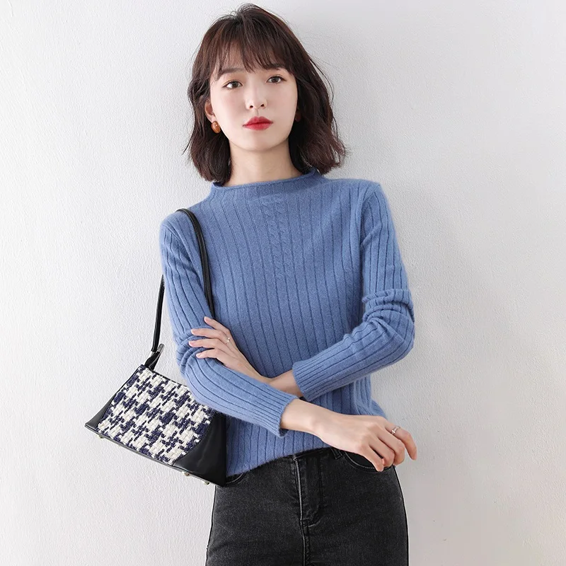 adishree 2020 woman winter 100% Cashmere sweaters and autumn knitted Pullovers High Quality Warm Female thickening Turtleneck