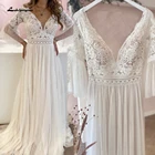 Lakshmigown пляжные свадебные платья с V-образным вырезом, женское свадебное платье с расклешенным рукавом, современное свадебное платье, свадебная одежда