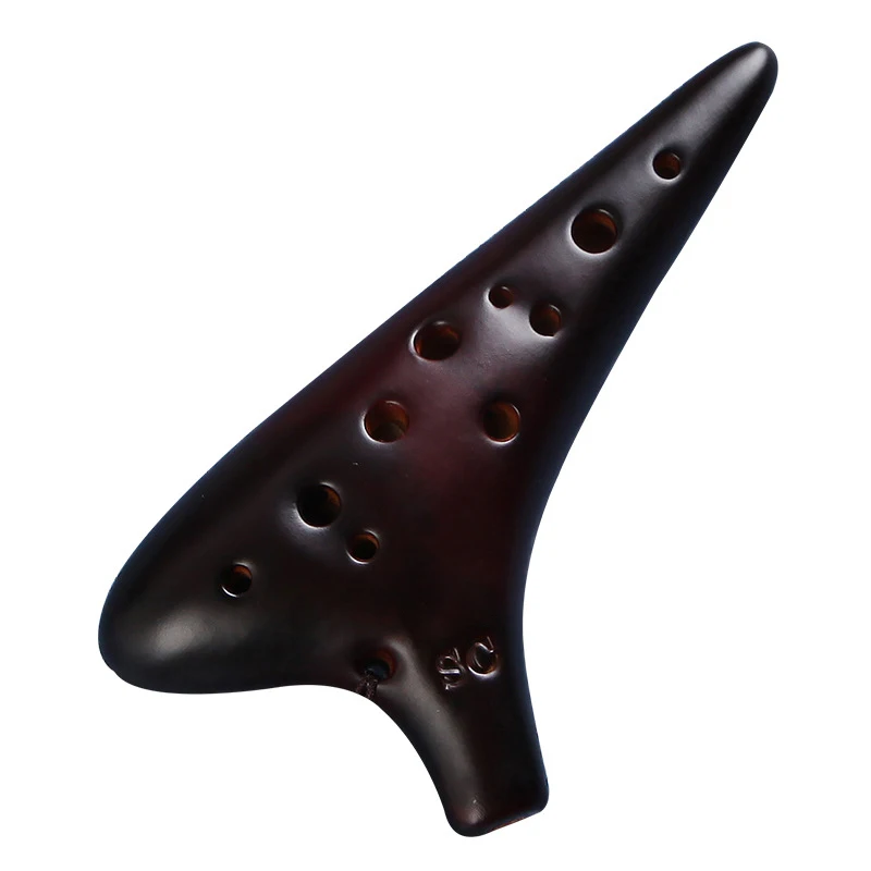 Коричневый черный фарфоровый узор окарина 12 отверстий SC key Wind музыкальный