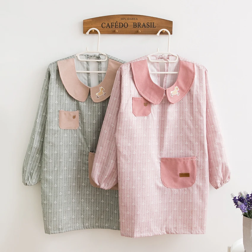 

Водонепроницаемый Кухонный Фартук с длинным рукавом маслостойкие корейские Комбинезоны взрослая женская мужская домашняя рабочая одежда ...