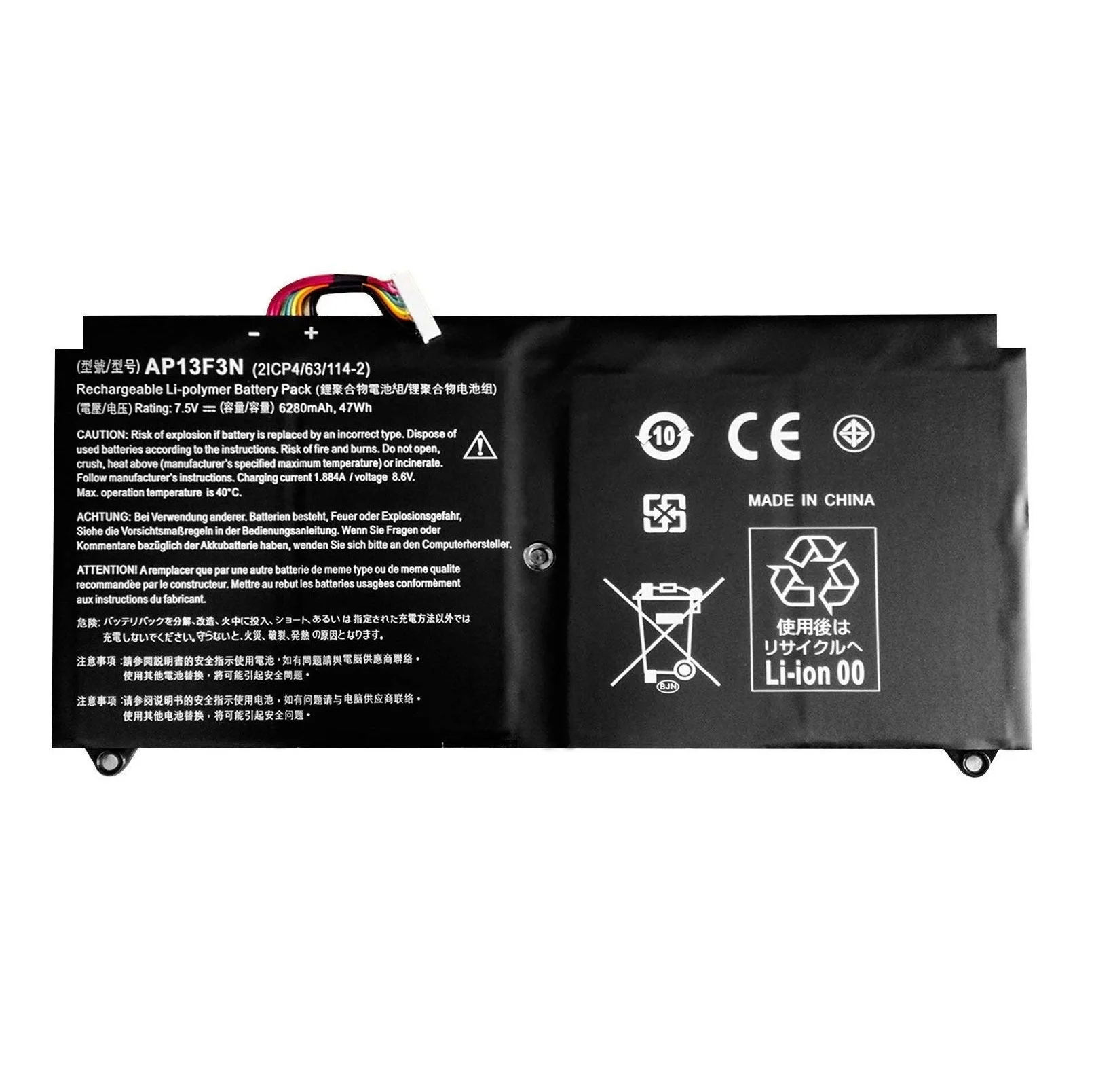 

Free Shipping High Capacity Original Laptop Battery 2ICP4/63/114-2 AP13F3N For ACER For Aspire S7-392 S7-393 7.5V 47WH