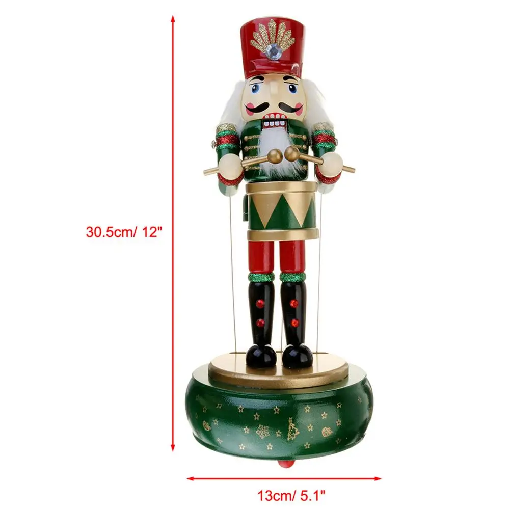 

Christmas Music Box Wooden Musical Sacredness And Heroism Nutcracker Home Decor Ornament For Homes Offices Desktop