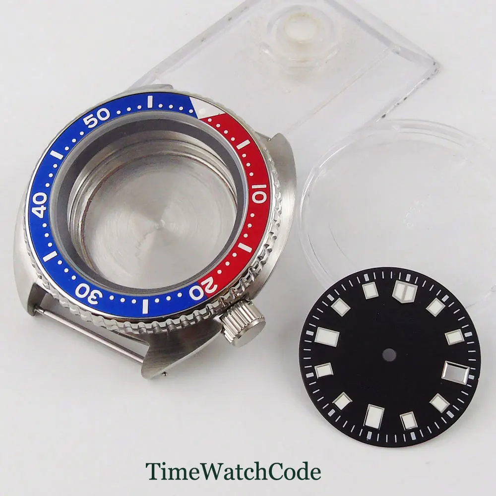 

Подходит для движения NH35A NH36A 45 мм фотоалюминиевая рамка вставка сапфировое стекло зеленый светящийся циферблат запасные части