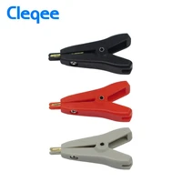 2018 cleqee 3pcs p2005 50mm 10a alligator kelvin clamps copper gold plated crocodile clips