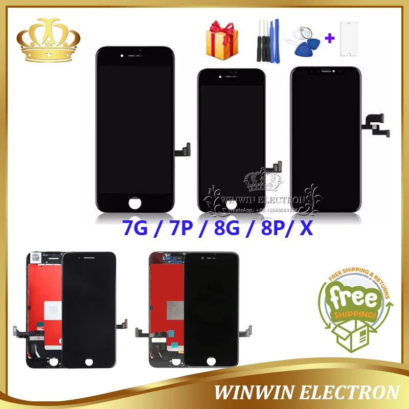 100% протестированный высококачественный сборочный дисплей Оцифровка для iphone 7G 7P