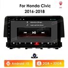 Автомобильное радио Android10 2Din, мультимедийный плеер, GPS-навигация для Honda Civic 2016, 2017, 2018, монитор, сенсорный экран, стерео, SWC, DSP, карта