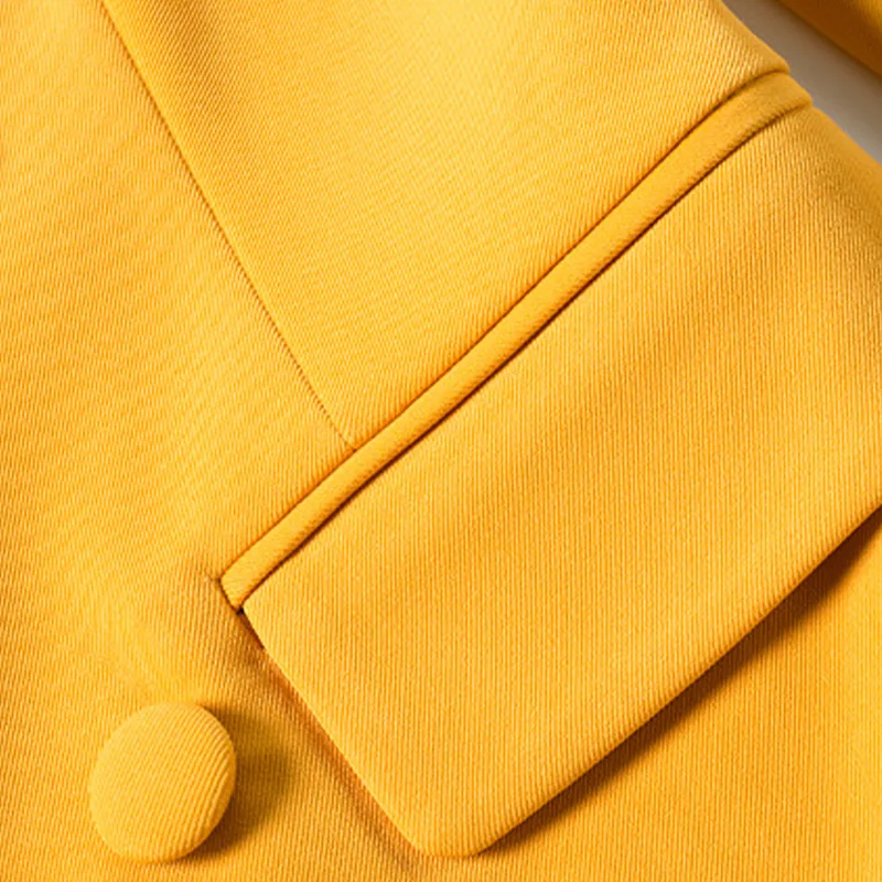 Женский Длинный блейзер с лацканами двубортный облегающий офисный костюм