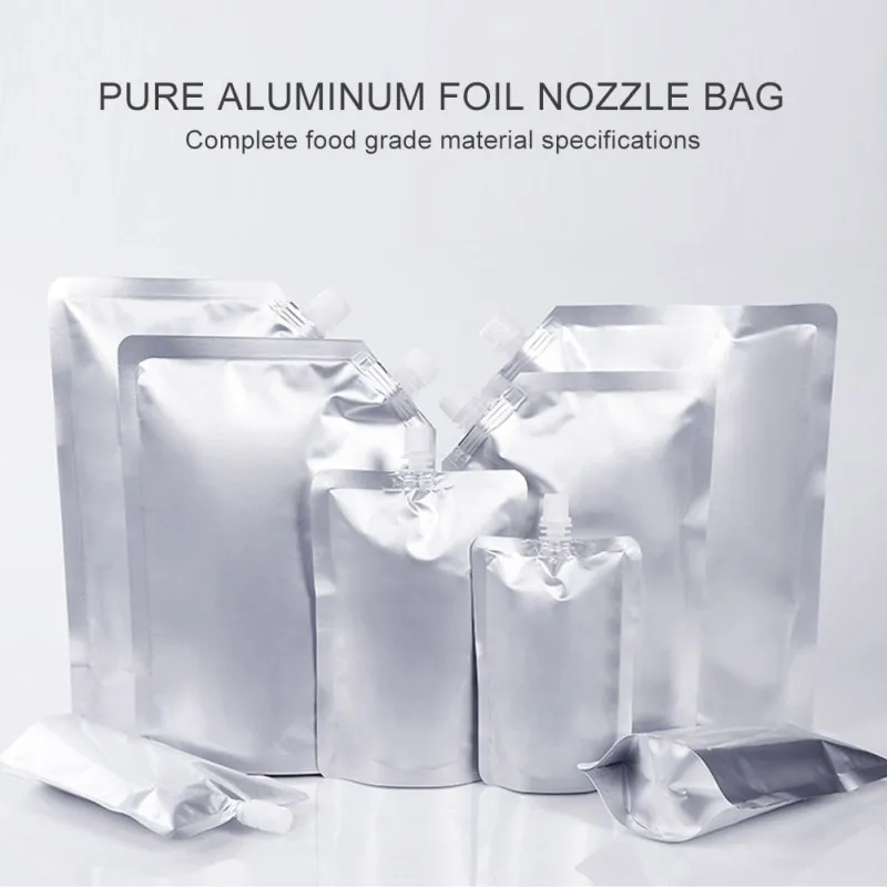 

Aluminum Foil Suction Nozzle Bag Beer Wine White Wine Milk Self Sealing Bag Juice Beverage Packaging Bag