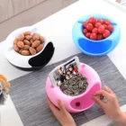 Бытовая цветная миска для закусок, пластиковая двухслойная Мобильная миска для телефона и фруктов, держатель для хранения, коробка для закусок # B40