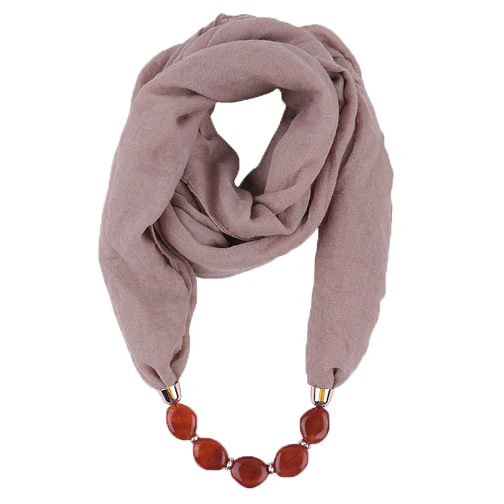 Women Fashion Solid Color Necklace Pendant Scarf Ethnic Style Soft Necklace Scarf Femme Accessories New Arrival#P15 - Цвет: E