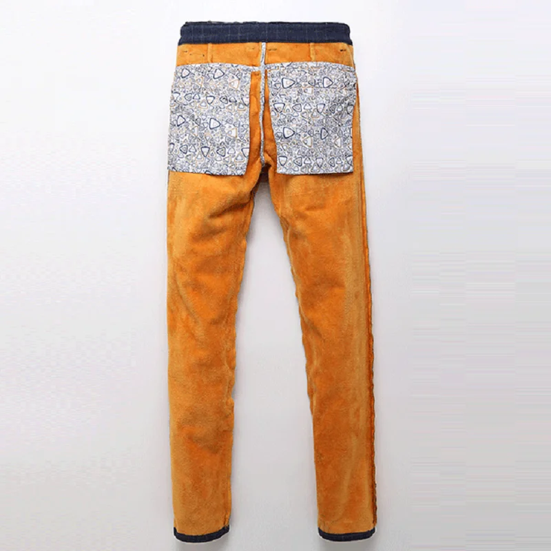 

WINTER PANTS MEN Fleece Warm Velvet Casual Dress Pants Male Skinny Slim Fit Thick Mens Classic Trousers Stretch Long Plaid Pants