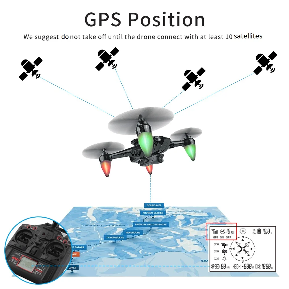 Global Drone GW198 Дрон с дистанционным управлением 5G Wifi FPV Бесщеточный двигатель RC