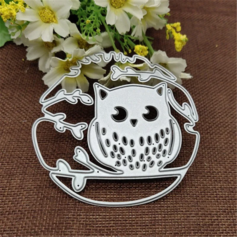 Штамп для резки ветвей совы кружева карточек металла шейкер сердце бумажная