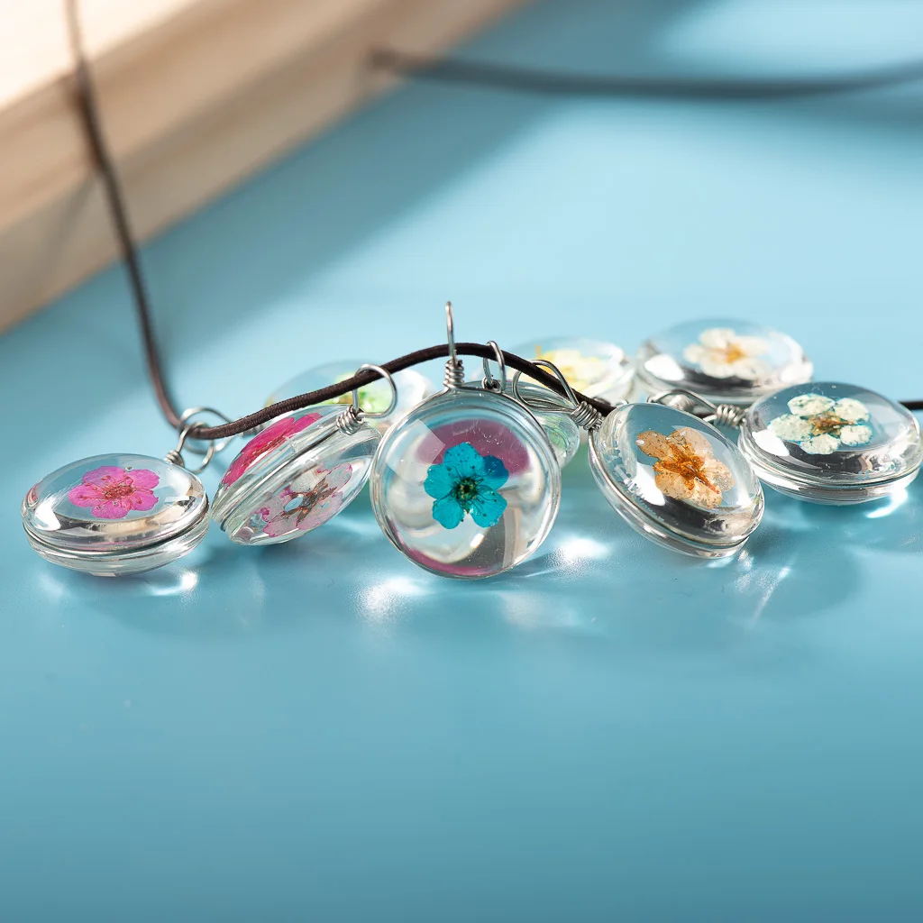 18 # стеклянный шар из железной проволоки и цветок кулон для DIY серьги браслет