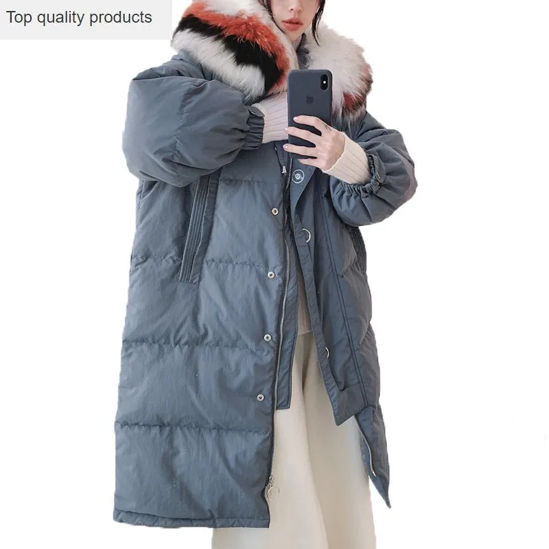 Пальто размера плюс 2020 корейский стиль белый утиный пух женская зимняя одежда