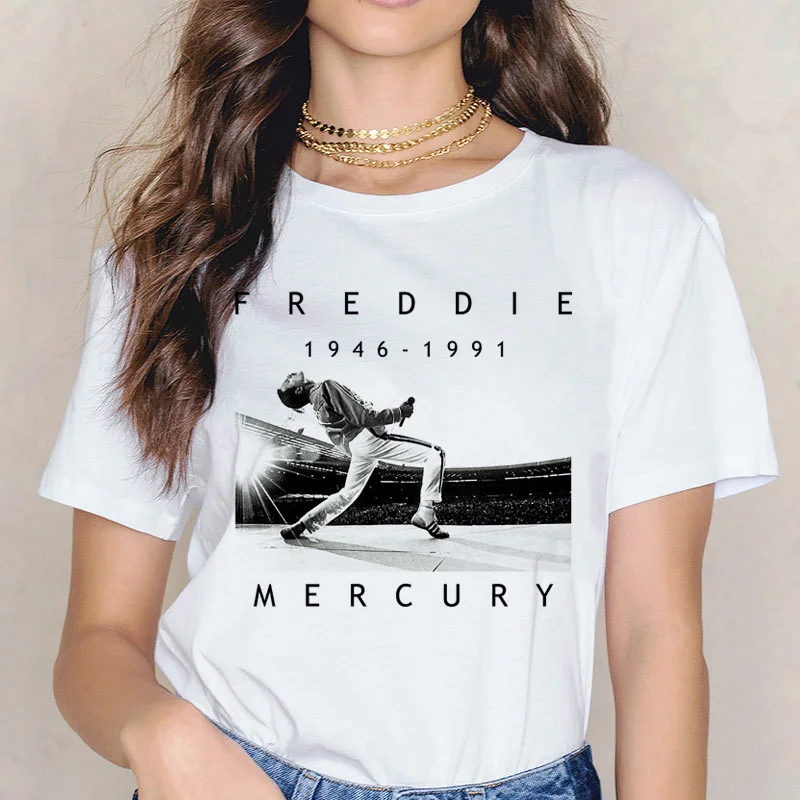 Футболка Freddie Mercury футболка с рисунком женская одежда в стиле Харадзюку летняя