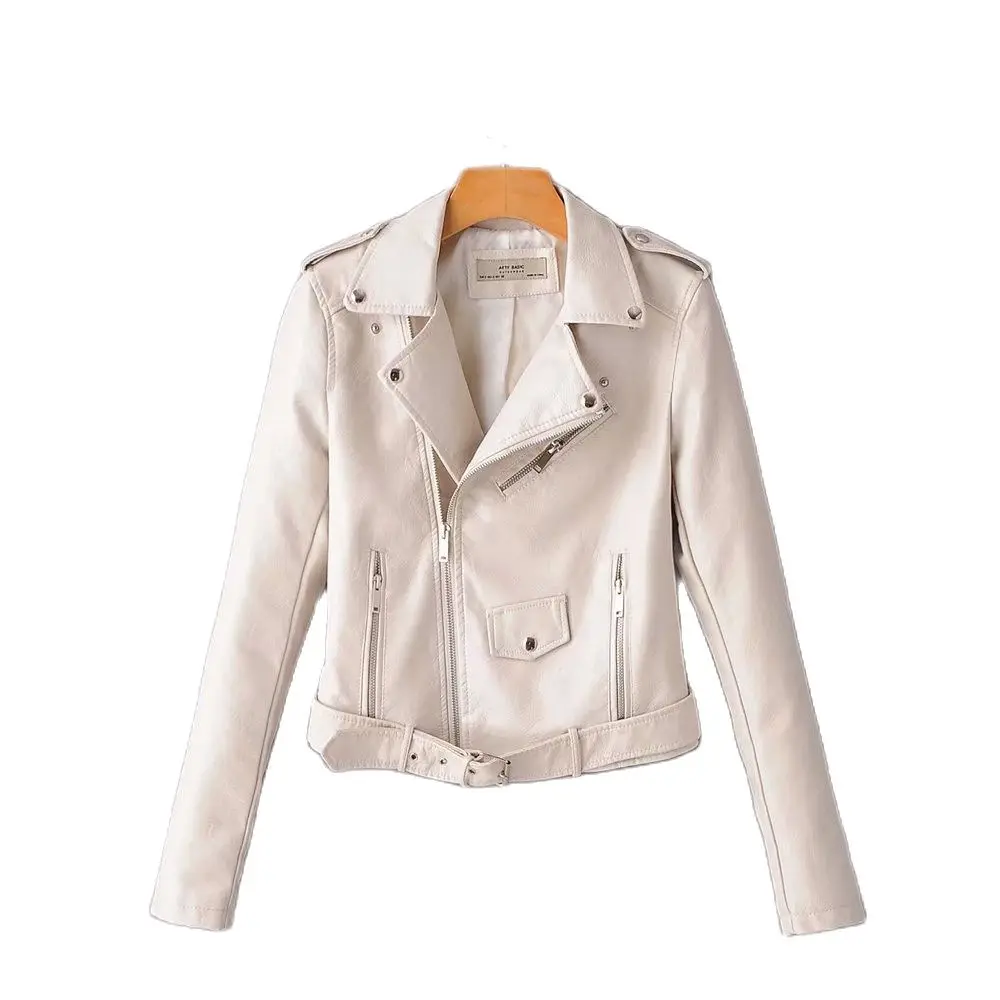 

Куртка женская демисезонная из ПУ кожи, на осень/зиму