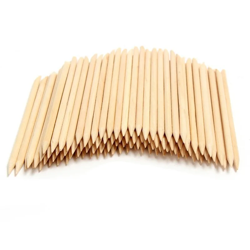 100 шт. деревянные палочки деревянный дизайн ногтей двухстороннее дерево