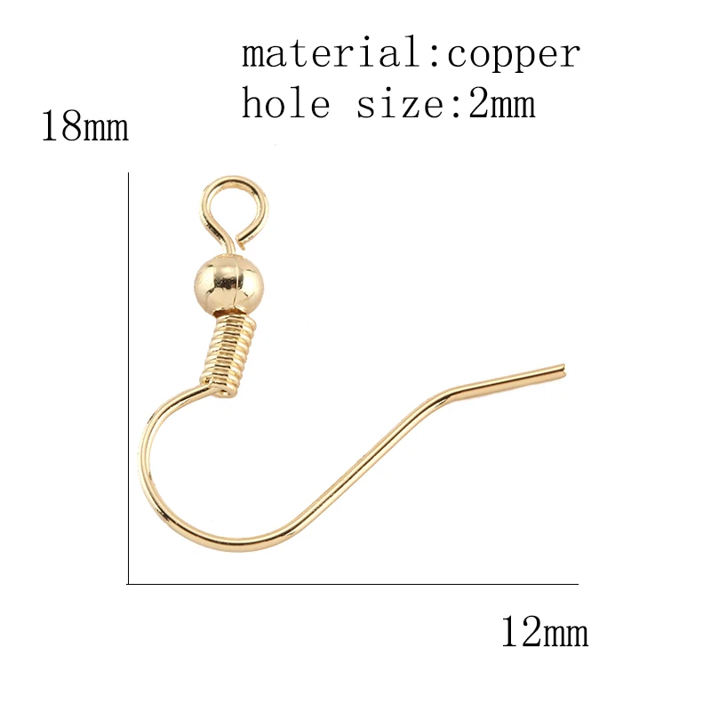 Earring Hooks for Jewelry Making Supplies Diy Accessories Metal Copper Gold Findings 10pcs Safe Material | Украшения и аксессуары