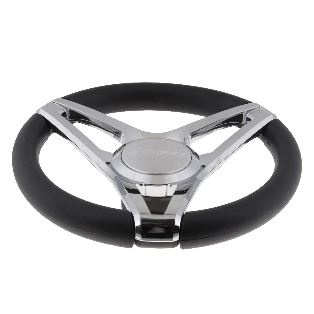 Marine Yacht Pontoon Boat Steering Wheel, 3 Spoke Sports Wheel, Universal for Most Marine Boats