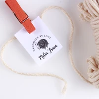 2570mm 100 cotton clothing labels personalized brand custom logo cotton tags business name handmade sewing machine or logo