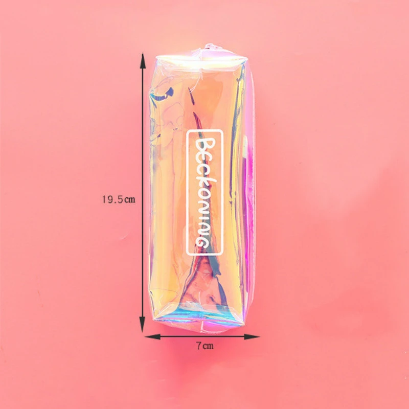 Милый чехол для карандашей креативный лазерной ручки милый прозрачный ручек