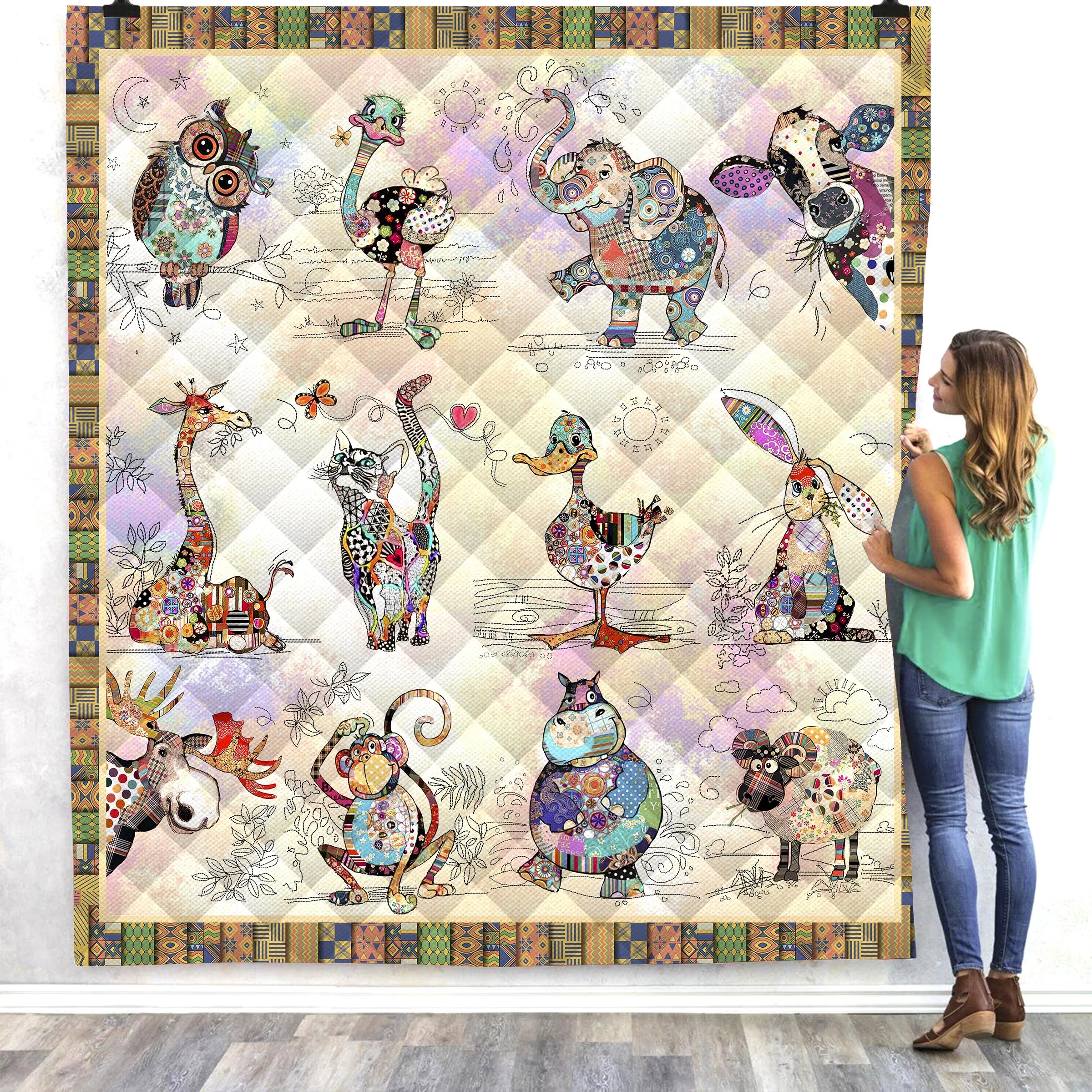 Одеяло летнее с 3D рисунком панды и Луны 2019|Одеяла| |