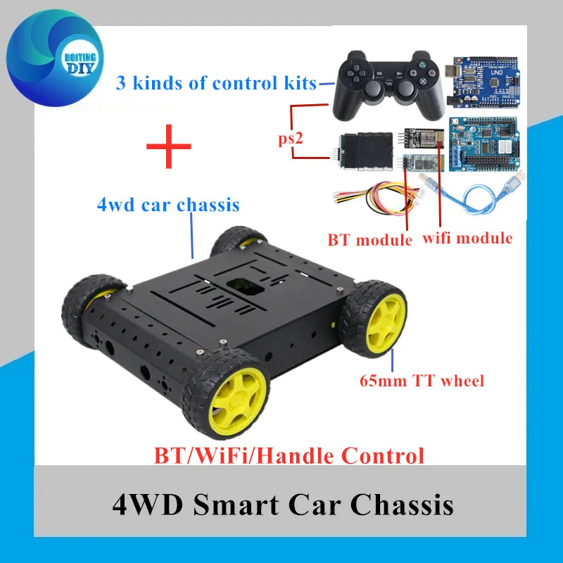 Умный автомобильный комплект с корпусом Wi Fi/Bluetooth/PS2 RC 4wd платой UNO R3 + плата