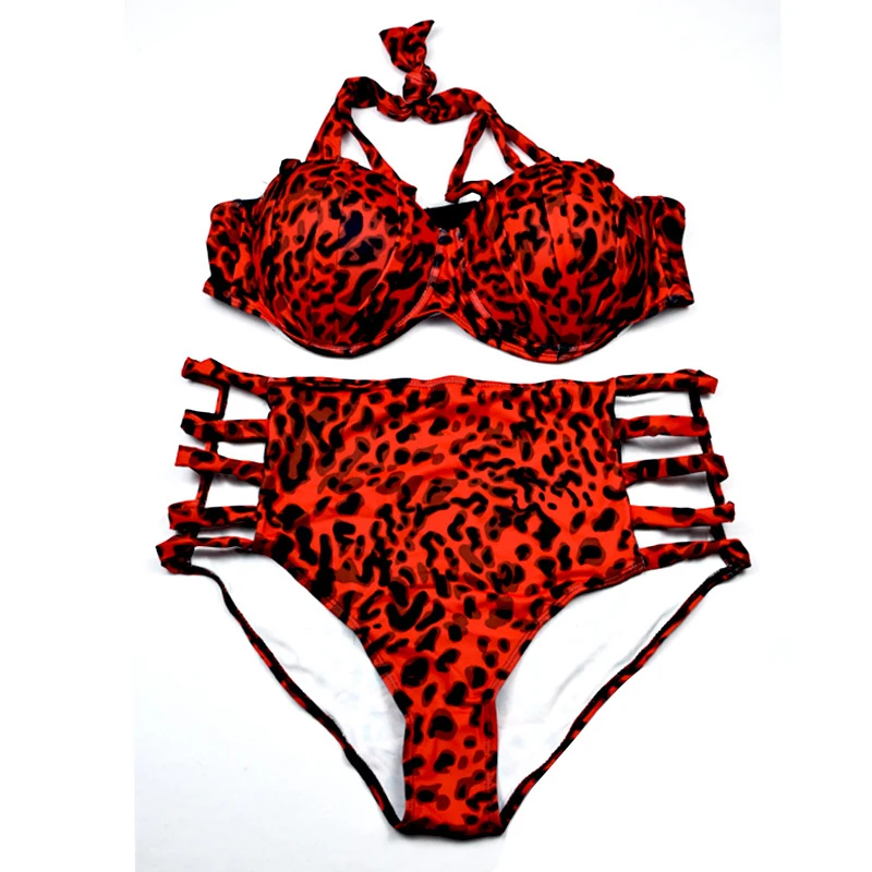 

2021 New Plus size swimwear XL-4XL High waist bikinis set Fatten bodysuit Large size swimsuit women bikini Ruffle bathing suits