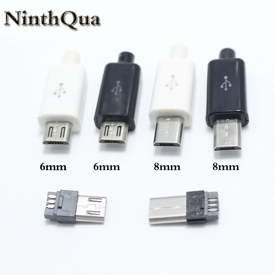 10 шт./лот YT2153 Micro USB 4Pin Мужской Разъем черный/белый сварки данных OTG интерфейса